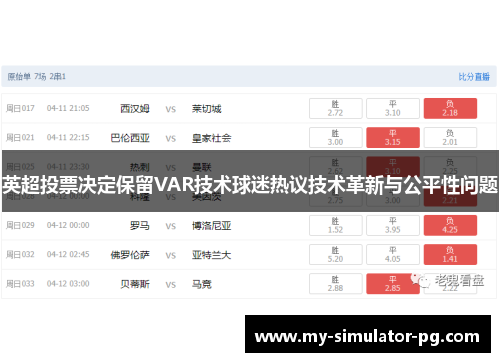 英超投票决定保留VAR技术球迷热议技术革新与公平性问题 英超投票决定保留VAR技术球迷热议技术革新与公平性问题